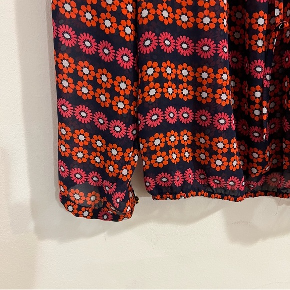 GAP Blouse Large Floral Ruffle Front Workwear Casual Office Long Sleeve - Picture 4 of 7